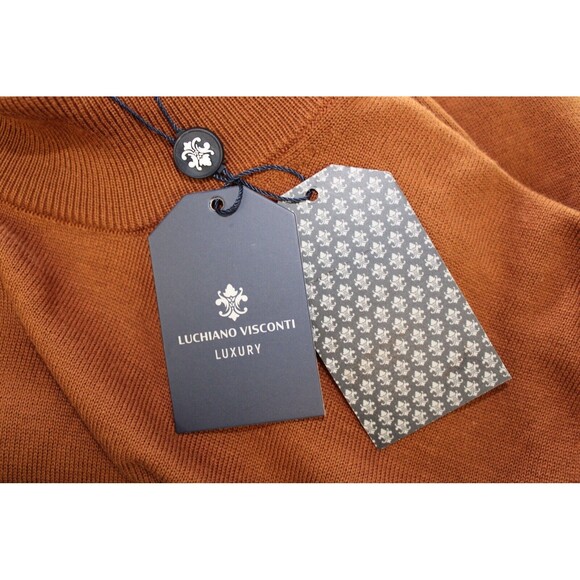 Luchiano Visconti Burnt Orange Pullover Preppy Business Casual Sweater Size XL - Picture 7 of 10